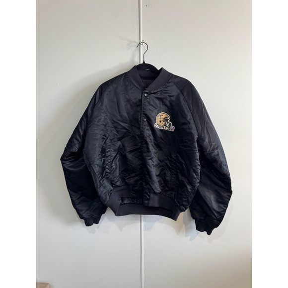 Chalk Line Other - Vintage New Orleans Saints Jacket Mens XL Black NFL Football Satin Chalk Line